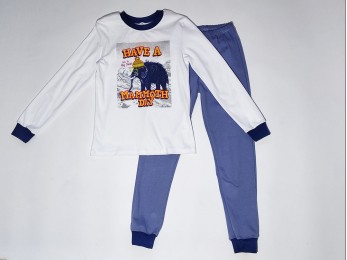 Піжама для хлопчика "Мамонт" сині штани (937/1)